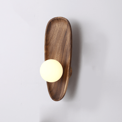 Natural Wooden Wall Lamp Modern Minimalist Wall Light | LED Indoor Lighting | Rustic Scandinavian Design | On/Off Switch