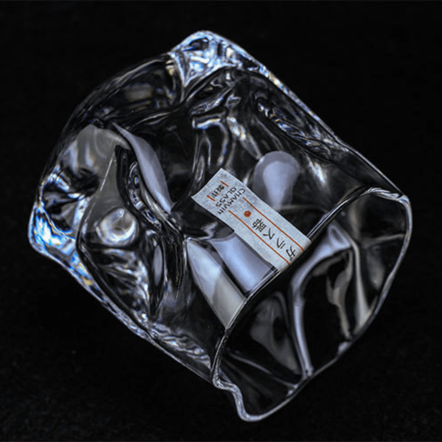 Whiskeyglas Edo Kiriko Japans Kristal Crumple Design Houten Geschenkdoos Handgemaakt | Restfield