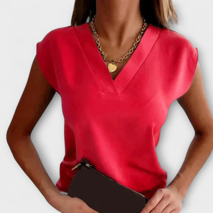 Camisola Verão com Decote em V e Mangas Largas para Mulheres