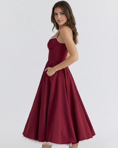 Belle - Robe midi avec couches de tulle et poches secrètes
