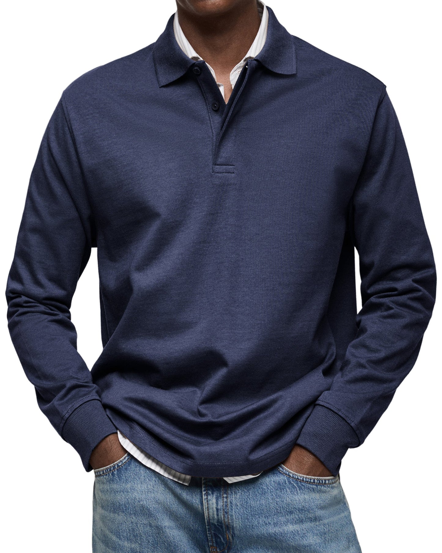 MEYER BASEL | LUXUS-POLOSHIRT MIT LANGEN ÄRMEL