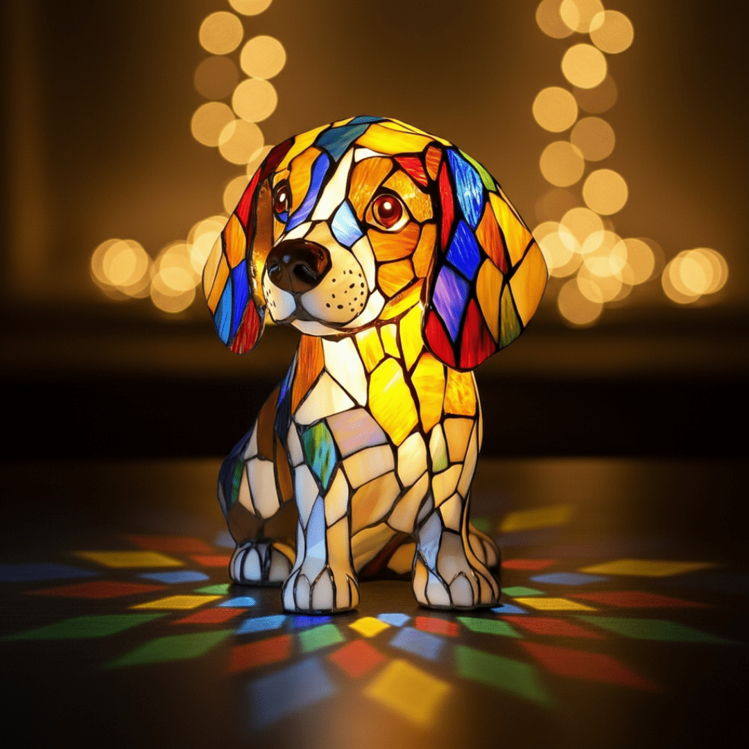 Lámpara vitral Esencia de Beagle decoración hogar Glow - Madrid.com