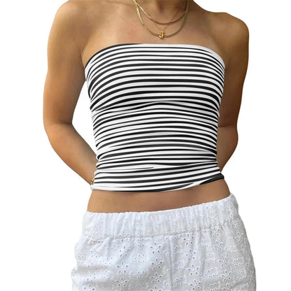 Damen Klassisches Gestreiftes Bustier-Top
