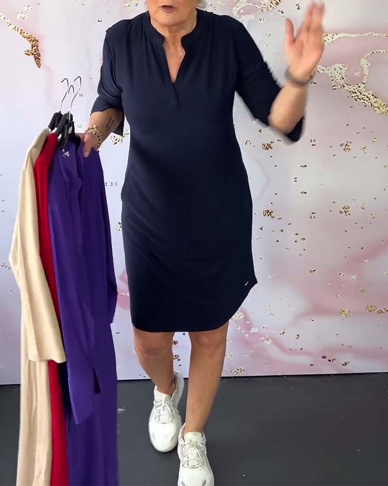 Lenka – Elegancka sukienka z dekoltem w serek na co dzień