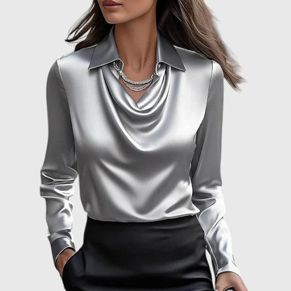 Elowen | Satin Draped Blouse