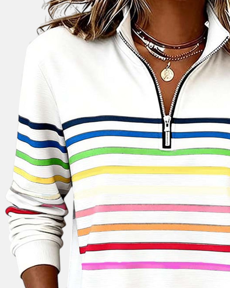 Vera - Striped Comfortable Jumper