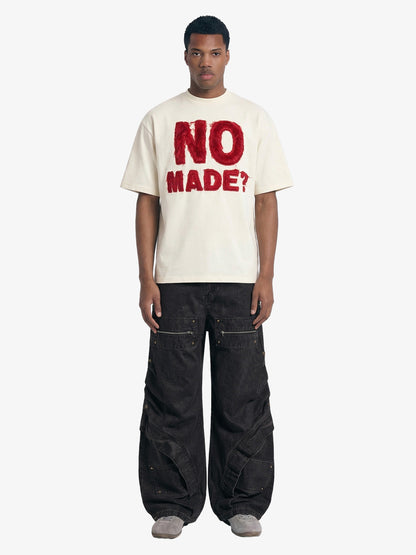 Retro Embroidered Patch Heavy Cotton T-Shirt