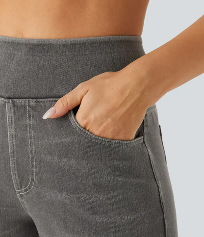Vanelle | Hoge taille jeans met wijde pijpen voor dames – Comfortabele stretchdenim, casual en stijlvol