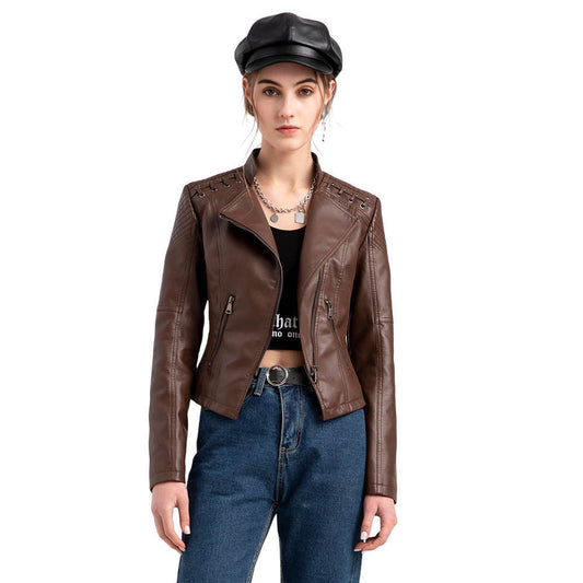 Lamb leather jacket for autumn