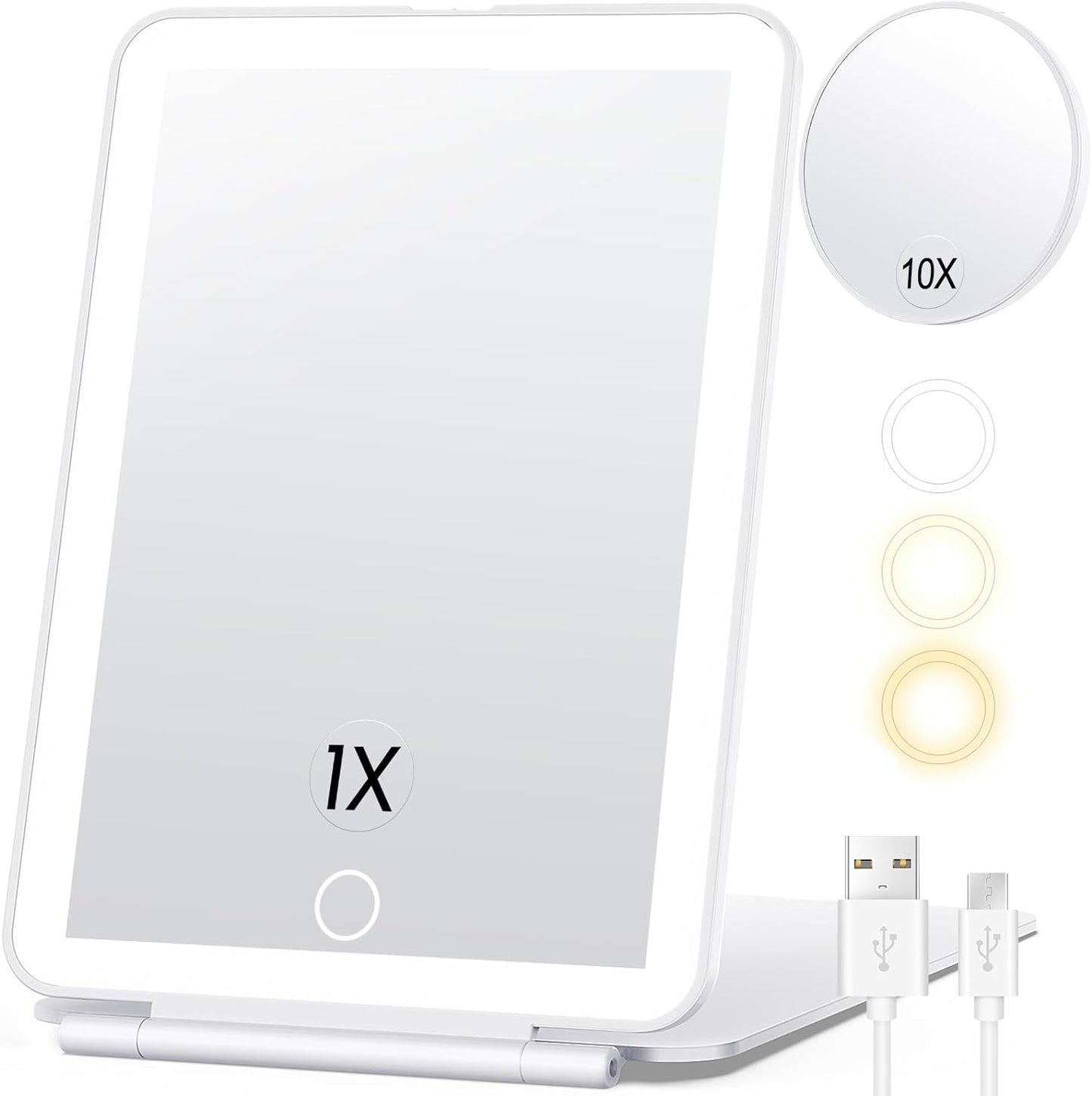 Illuminated Travel Makeup Mirror with Magnifying Feature