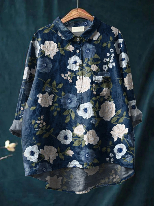 Laurentina | Women's Floral Art Print Casual Shirt