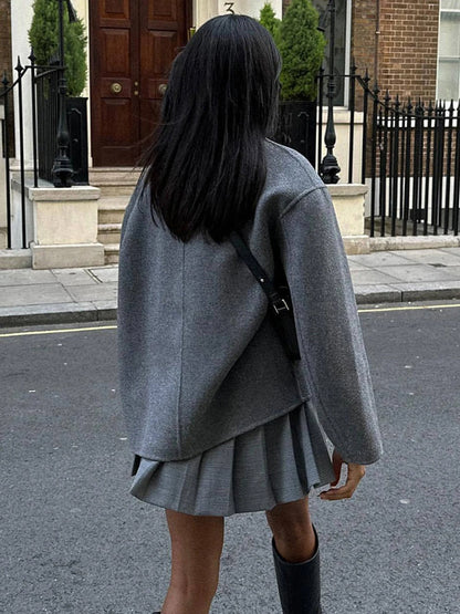 Zophia | Stylische übergroße Wolljacke mit Knöpfen