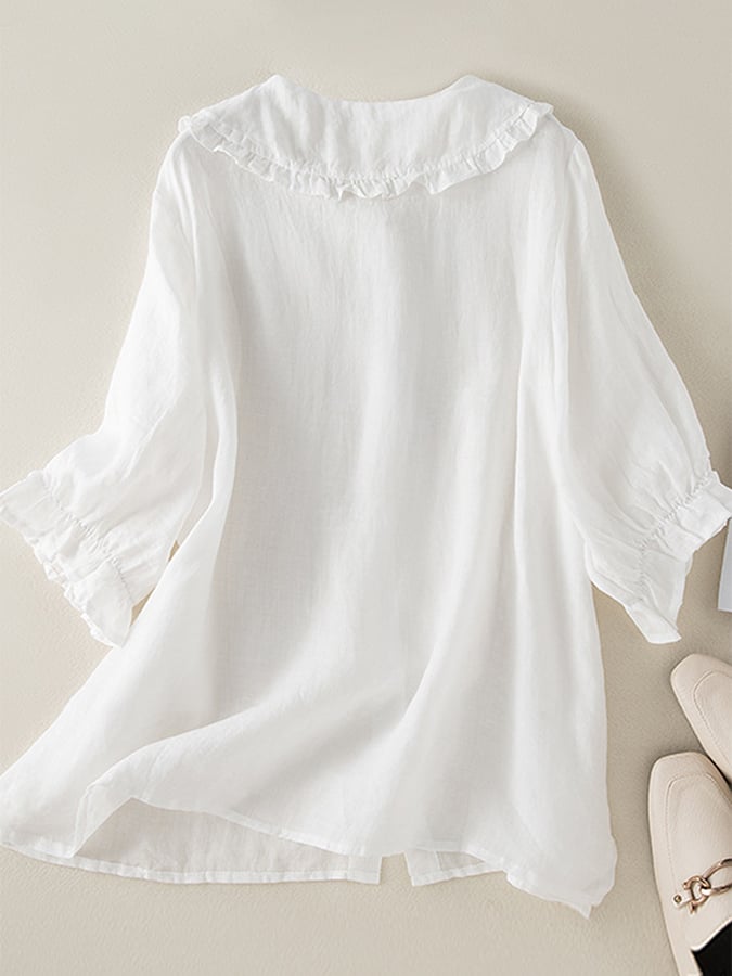 Kayla | Women Loose Fit Ruffle Collar koszula