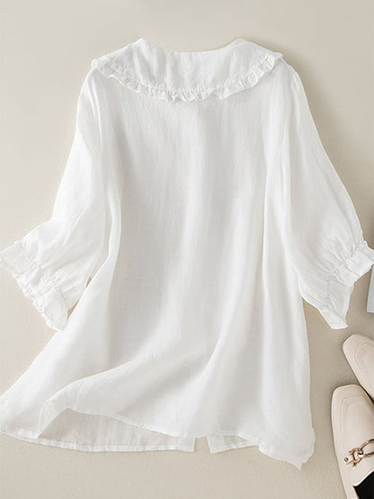 Kayla | Women Loose Fit Ruffle Collar koszula
