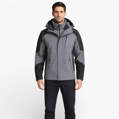 Men’s Waterproof Hooded Hiking Jacket Windproof Outdoor Shell