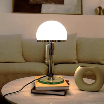 Tischlampe Glas Bauhaus Design mit Zugschalter