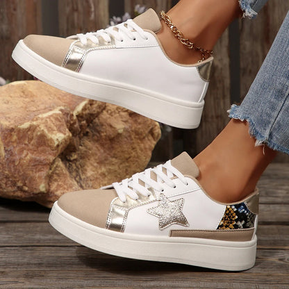 Baskets femme décontractées avec détails étoile