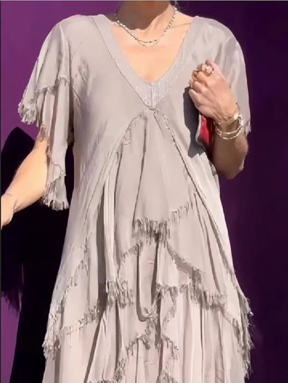 RegalGrace | V-Ausschnitt Maxikleid