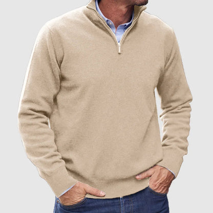 Herren-Pullover mit halbem Reißverschluss – Bequemer klassischer Pullover