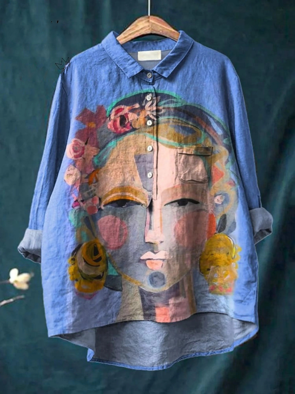 Lola | Camiseta Casual con Retrato de Freda en Pintura al Óleo Impresa