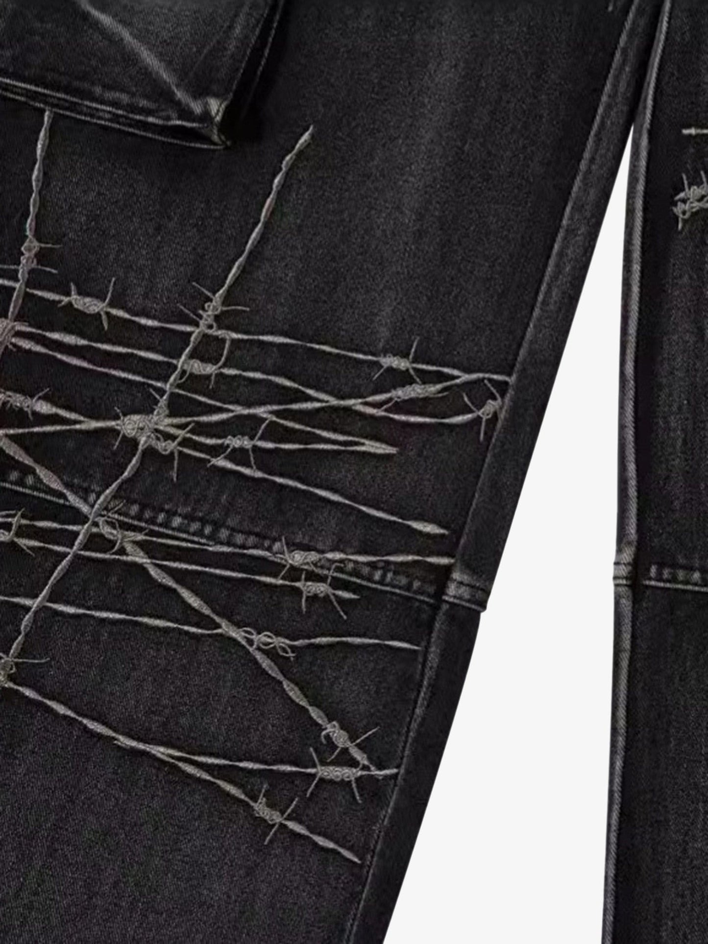 Embroidered Hip-Hop Street Style Jeans