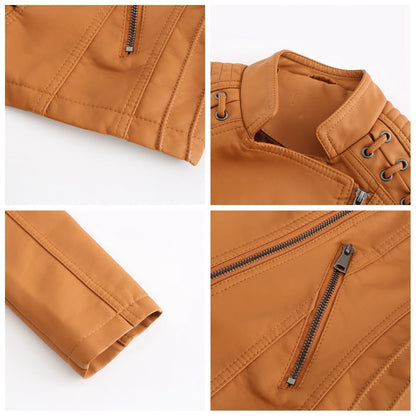 Lamb leather jacket for autumn