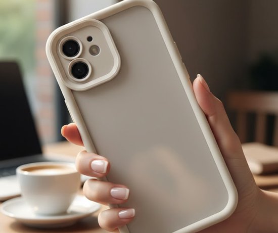 3 stuks Zwart beige bruin telefoon hoesje – backcover – geschikt voor iPhone 12 – zachte matte uitstraling – camera bescherming