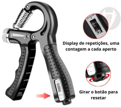 Oranje Grijs handtrainer grip trainer hand kracht trainer verstelbare hand grip versterker met teller 5-60 kg pols trainer fitness hand knijper met metalen veer voor heren en dames voor hand training vinger en onderarm oefeningen