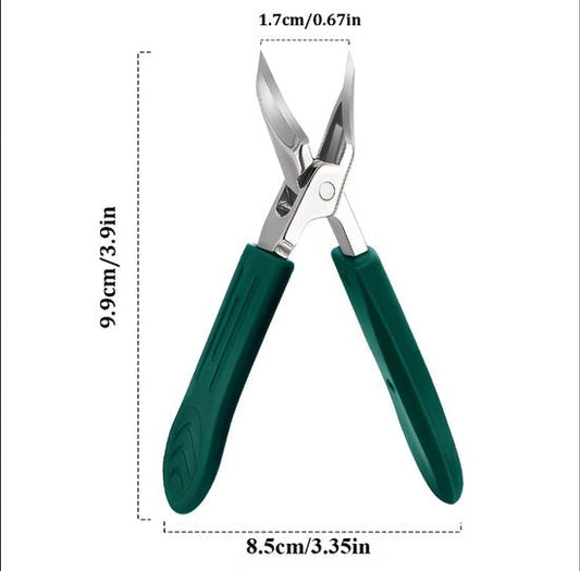 Groen nagel tang nagelknipper voor dames en heren met ergonomisch handvat roestvrij staal precisie nageltang voor dikke nagels en ingegroeide nagels manicure tool