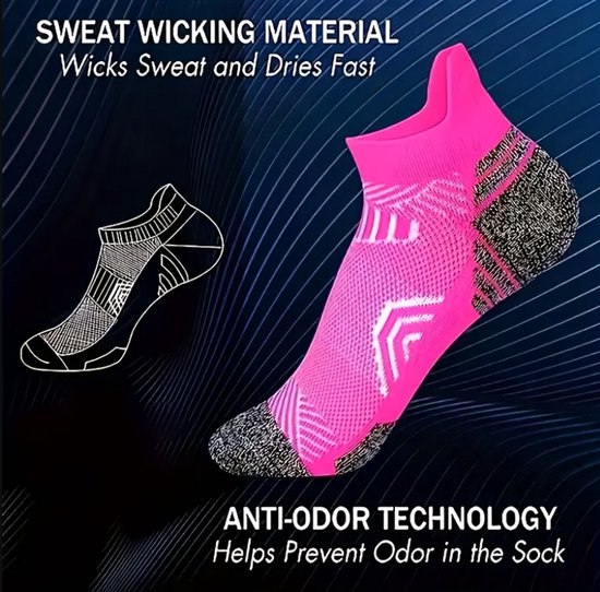 Zwart sport sokken heren dames – lage sportsokken met elastische pasvorm – ademende enkelsokken voor hardlopen fitness en training – comfortabele sport sokken – maat 39-42 – set van 5 paar