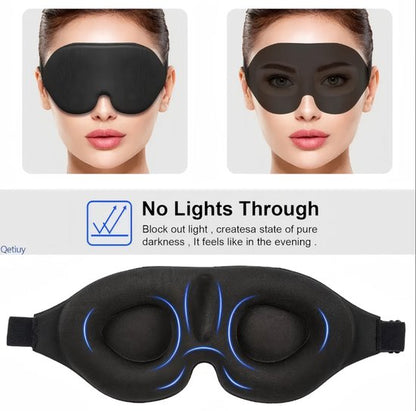 Zwart blauw paars 3D slaap masker oog masker dames en heren – 3 delige set oog contour slaapmasker met verstelbare elastische band, licht blokkerend oog masker voor slapen, reizen en ontspanning
