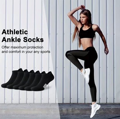 Wit sport sokken heren dames – lage sportsokken met elastische pasvorm – ademende enkelsokken voor hardlopen fitness en training – comfortabele sport sokken – maat 43-46 – set van 5 paar