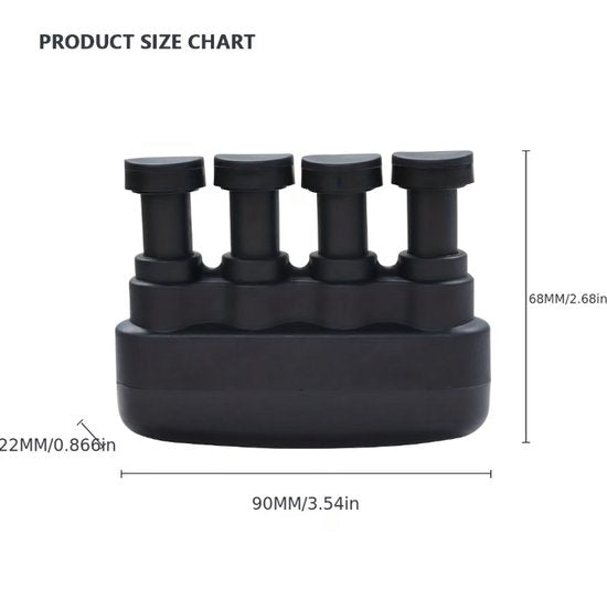 Zwart vingertrainer handtrainer met verstelbare drukknoppen – grip kracht trainer voor vingers, hand en onderarm training – fitness hand trainer voor krachttraining, revalidatie en oefening