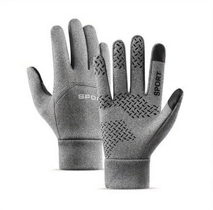 Grijze hardloop handschoenen unisex sport handschoenen met touchscreen vingertoppen antislip grip en elastische pasvorm geschikt voor hardlopen fietsen wandelen en outdoor winter sport