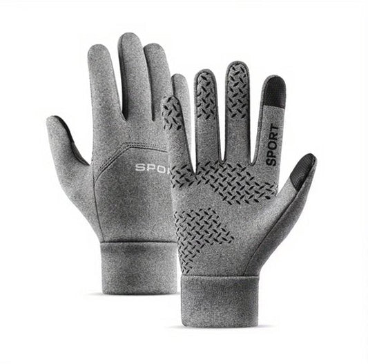 Grijze hardloop handschoenen unisex sport handschoenen met touchscreen vingertoppen antislip grip en elastische pasvorm geschikt voor hardlopen fietsen wandelen en outdoor winter sport