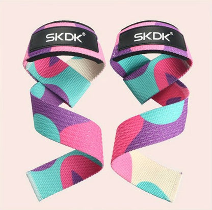 Paars roze turquoise camouflage lifting straps polsbanden unisex met verstelbare lus en antislip grip – fitness gewichtheffen straps voor krachttraining deadlift bodybuilding en sportschool training