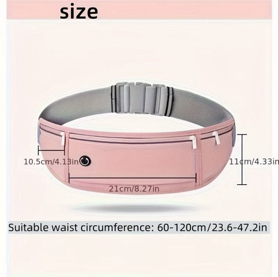 Roze sport heuptas unisex running belt hardloop heuptas met verstelbare tailleband ritsvak reflecterende details en waterfles houder geschikt voor telefoon sleutels pasjes en 500 ml fles voor hardlopen fitness wandelen