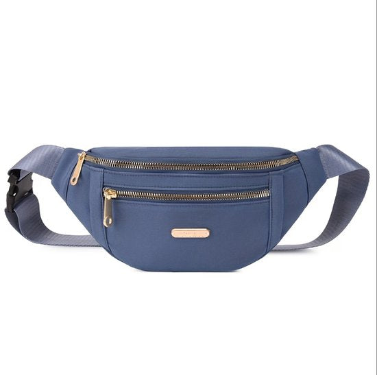Blauw heuptas dames en heren minimalistische heuptas verstelbare band met gesp meerdere rits vakken compact crossbody heuptasje met voorvak en metalen ritsen voor dagelijks gebruik reizen en casual outfits