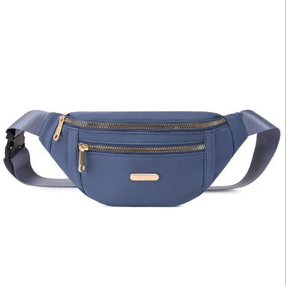 Blauw heuptas dames en heren minimalistische heuptas verstelbare band met gesp meerdere rits vakken compact crossbody heuptasje met voorvak en metalen ritsen voor dagelijks gebruik reizen en casual outfits