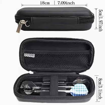 Zwarte dart case EVA harde schaal – draagbare dart opbergdoos voor darts, flights en accessoires – dart organizer met rits voor bescherming en opslag – dart etui voor heren en dames – dart accessoires