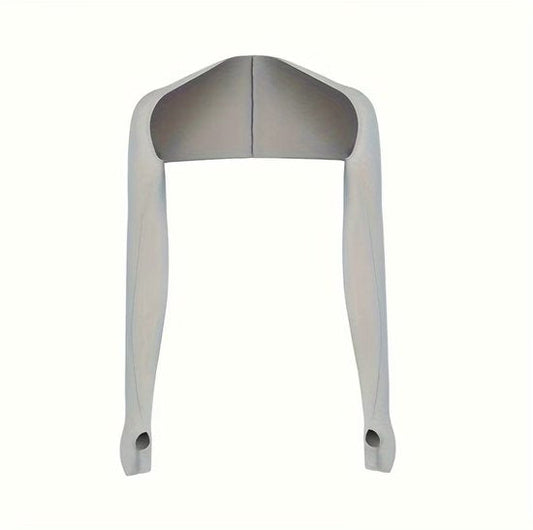 Grijze armstukken unisex lange sport arm mouwen met schouderband en duim opening ademende rekbare sneldrogende armwarmers voor fietsen hardlopen vissen en outdoor activiteiten