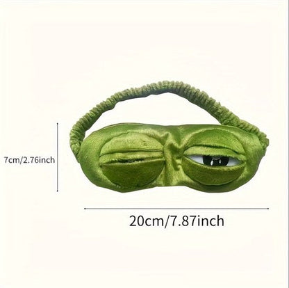 Groen kikker slaap masker oog masker dames en heren – zacht pluche slaapmasker met kikker ogen design, bedekkend oog masker met elastische band voor slapen, reizen en rustmomenten