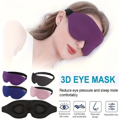 Zwart 3D slaap masker oog masker dames en heren – 3 delige set oog contour slaapmasker met verstelbare elastische band, bedekkend oog masker voor slapen, reizen en ontspanning