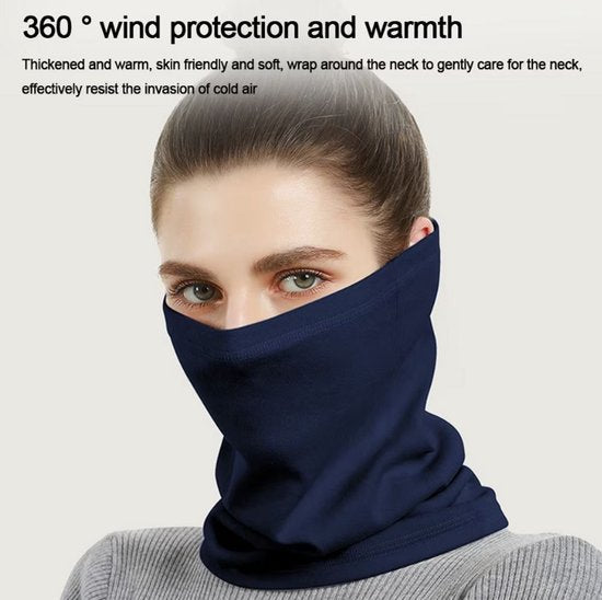 Zwarte sport nekwarmer unisex fleece sjaal bandana ademende winddichte nekdoek geschikt voor hardlopen fietsen wandelen skiën en outdoor sportactiviteiten multifunctionele hals sjaal