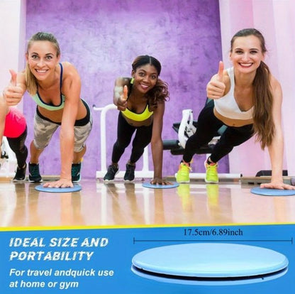 Paars fitness glijschijven buikspier trainer dames en heren pilates schuifschijven set 2 stuks met gladde kunststof bovenzijde en zwarte onderzijde voor core training yoga fitness en thuis workout