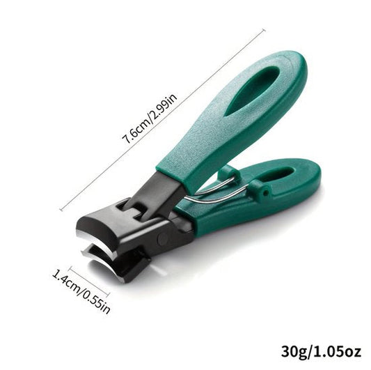 Groen zwarte nagelknipper nagel tang voor dames en heren met brede opening en ergonomisch handvat compacte nagelclipper handtool voor manicure en pedicure