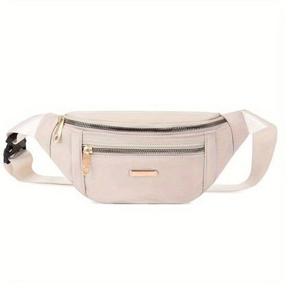 Wit heuptas dames en heren minimalistische heuptas verstelbare band met gesp meerdere rits vakken compact crossbody heuptasje met voorvak en goudkleurige ritsen voor dagelijks gebruik reizen en casual outfits