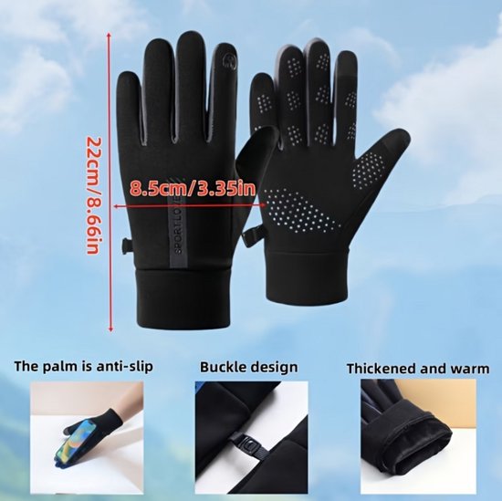 Zwarte en rode hardloop handschoenen unisex sport handschoenen met touchscreen vingertoppen antislip grip en elastische pasvorm geschikt voor hardlopen fietsen wandelen en outdoor winter sport