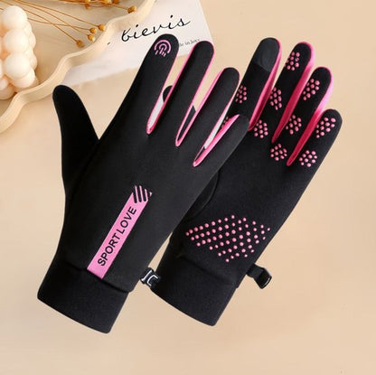 Zwarte en rode hardloop handschoenen unisex sport handschoenen met touchscreen vingertoppen antislip grip en elastische pasvorm geschikt voor hardlopen fietsen wandelen en outdoor winter sport
