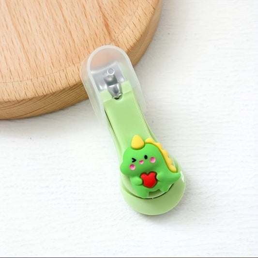 Groen mini nagelknipper nagel tang voor dames en heren met dinosaurus design compacte nagelclipper met beschermkap draagbare manicure tool